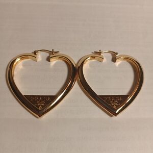 Prada Gold Heart-Shaped Earrings